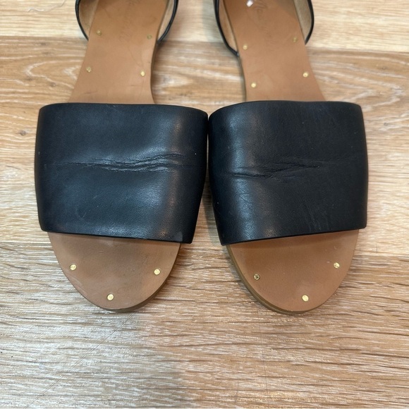 Madewell Thea Black Leather Open Toe Flat Sandals, Size 7.5 - Picture 6 of 11